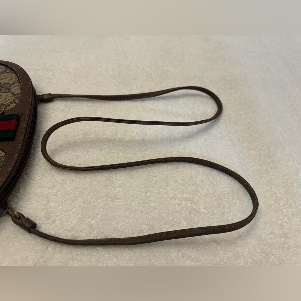 Gucci Vintage Shoulder Bag Sherry Line GG Leather PVC and Leather… - Picture 12 of 15